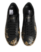 Dolce & Gabbana Black Portofino Mud Effect Low Top Sneakers Shoes - Eljoys Fashion 