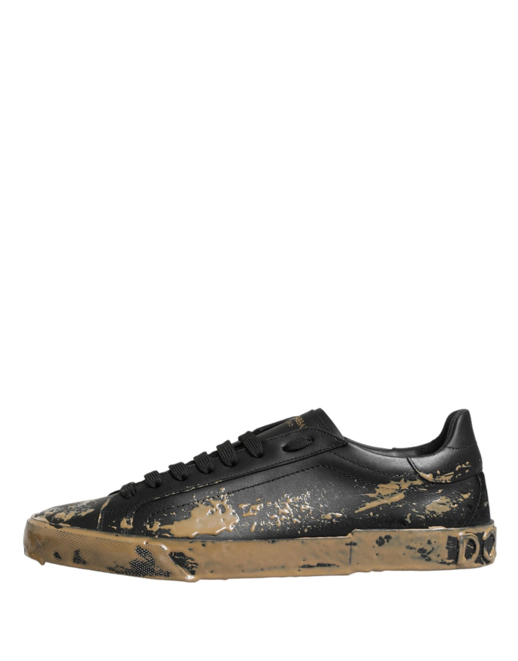 Dolce & Gabbana Black Portofino Mud Effect Low Top Sneakers Shoes - Eljoys Fashion 