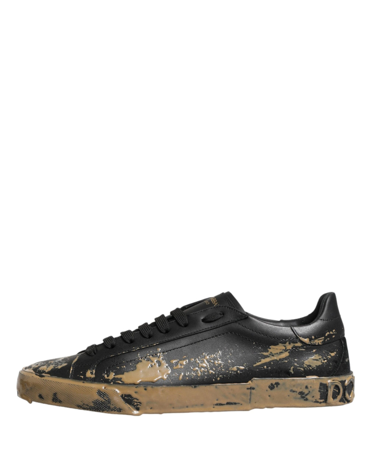 Dolce & Gabbana Black Portofino Mud Effect Low Top Sneakers Shoes - Eljoys Fashion 
