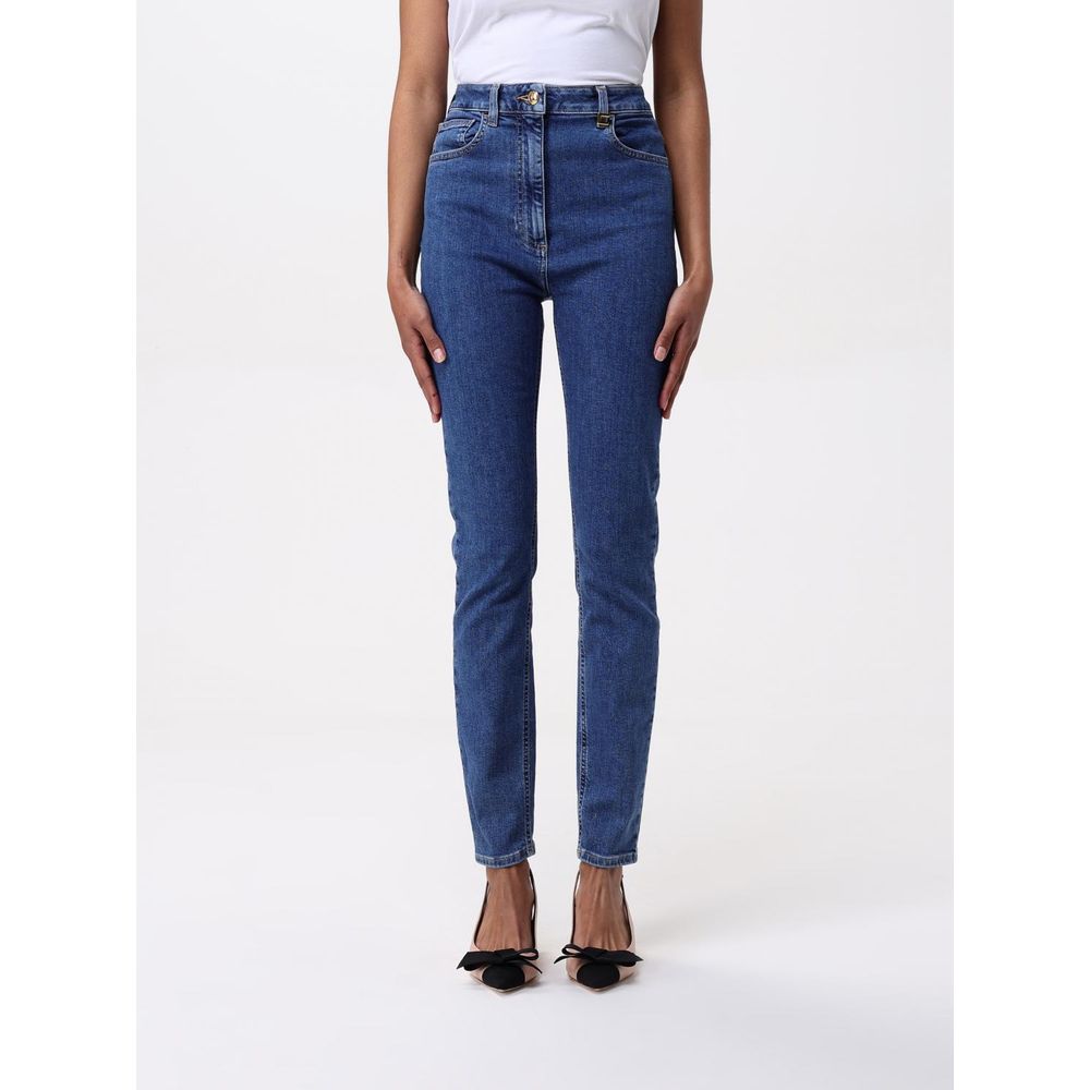 Elisabetta Franchi Blue Denim High-Waisted Jean Elisabetta Franchi