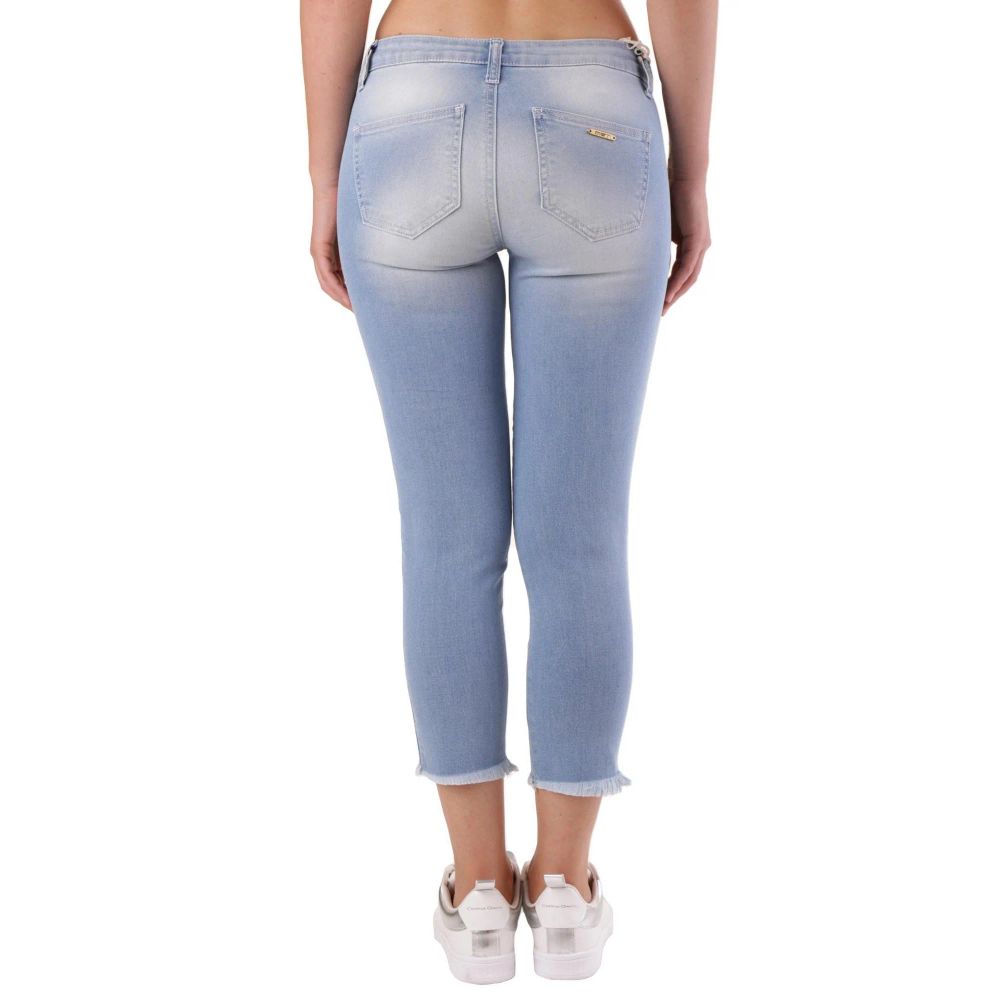 Met Blue Cotton Cropped Jeans Met