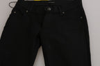 PLEIN SUD Cotton Black Mid Waist Skinny Denim Jeans