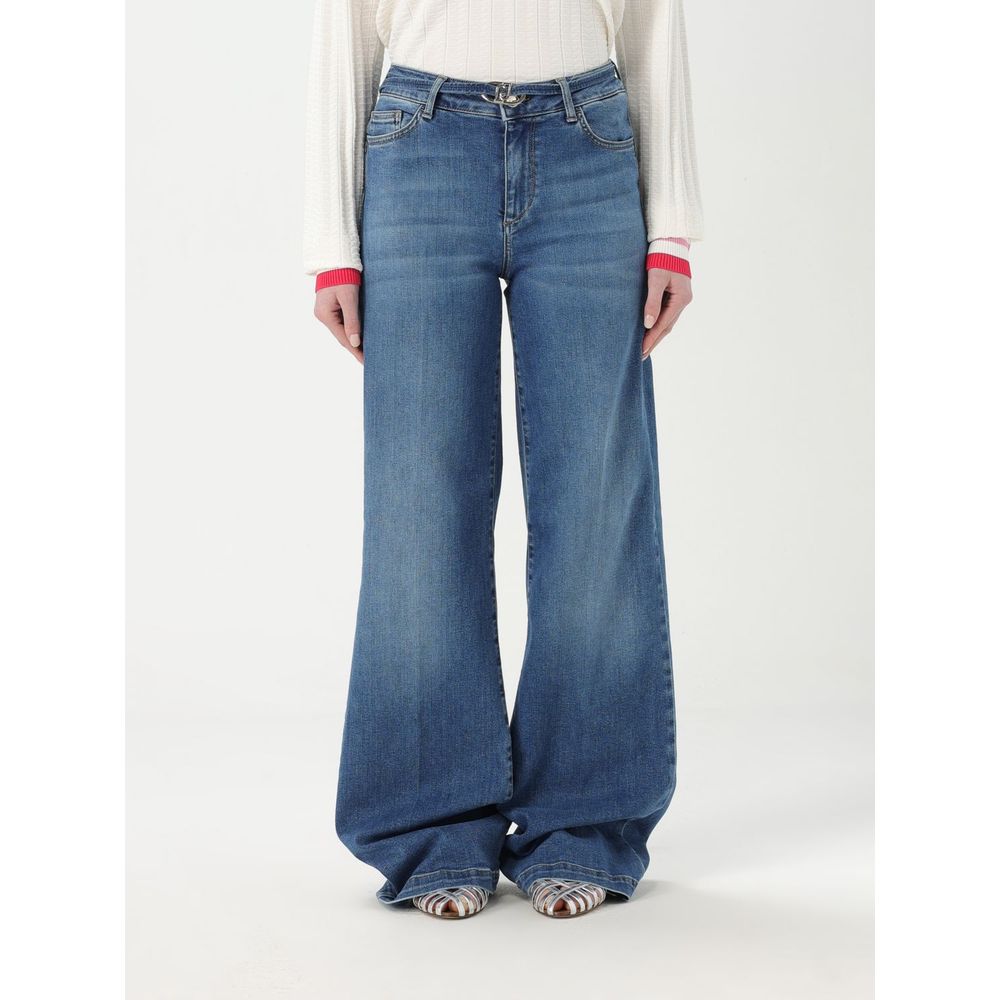 Liu Jo Blue Cotton Flared Jeans Liu Jo