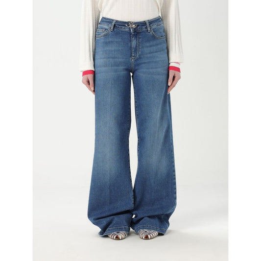Liu Jo Blue Cotton Flared Jeans Liu Jo