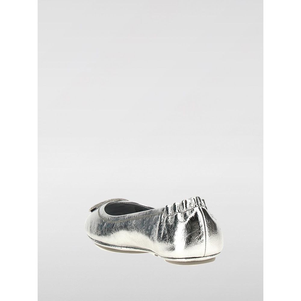 Tory Burch Silver Leather Ballet Flats Tory Burch
