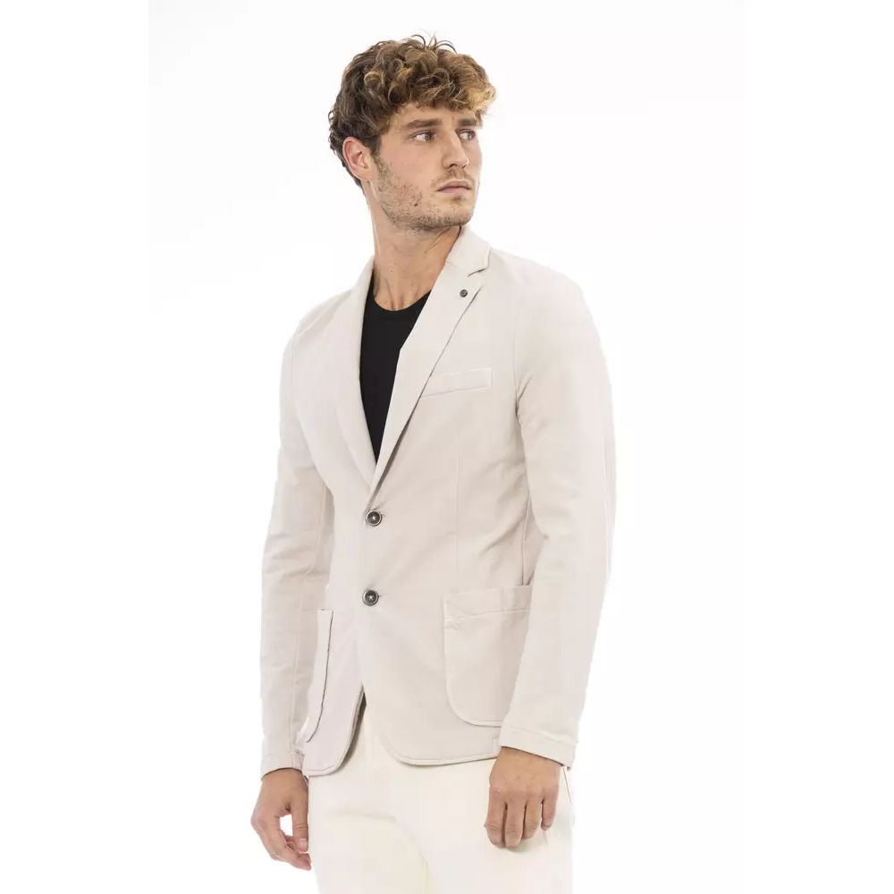 Distretto12 Beige Cotton Blazer Distretto12