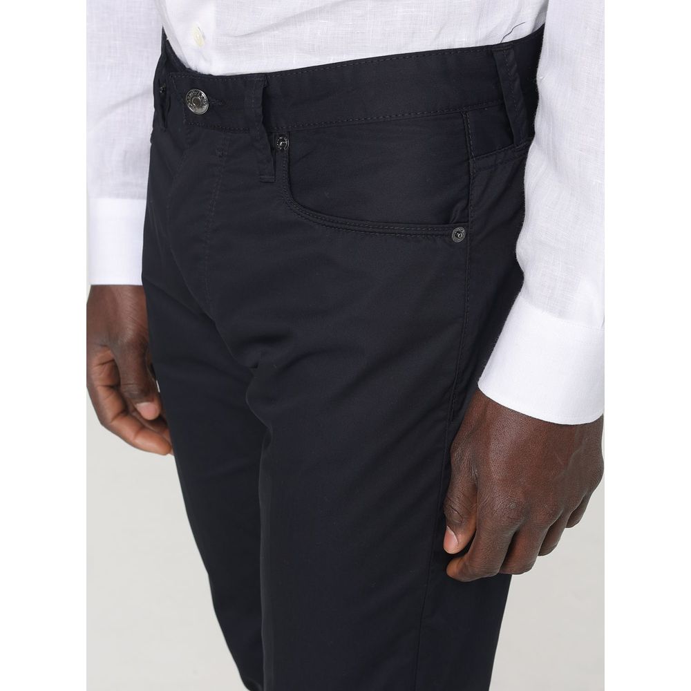 Emporio Armani Blue Cotton Casual Pants Emporio Armani