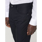 Emporio Armani Blue Cotton Casual Pants Emporio Armani