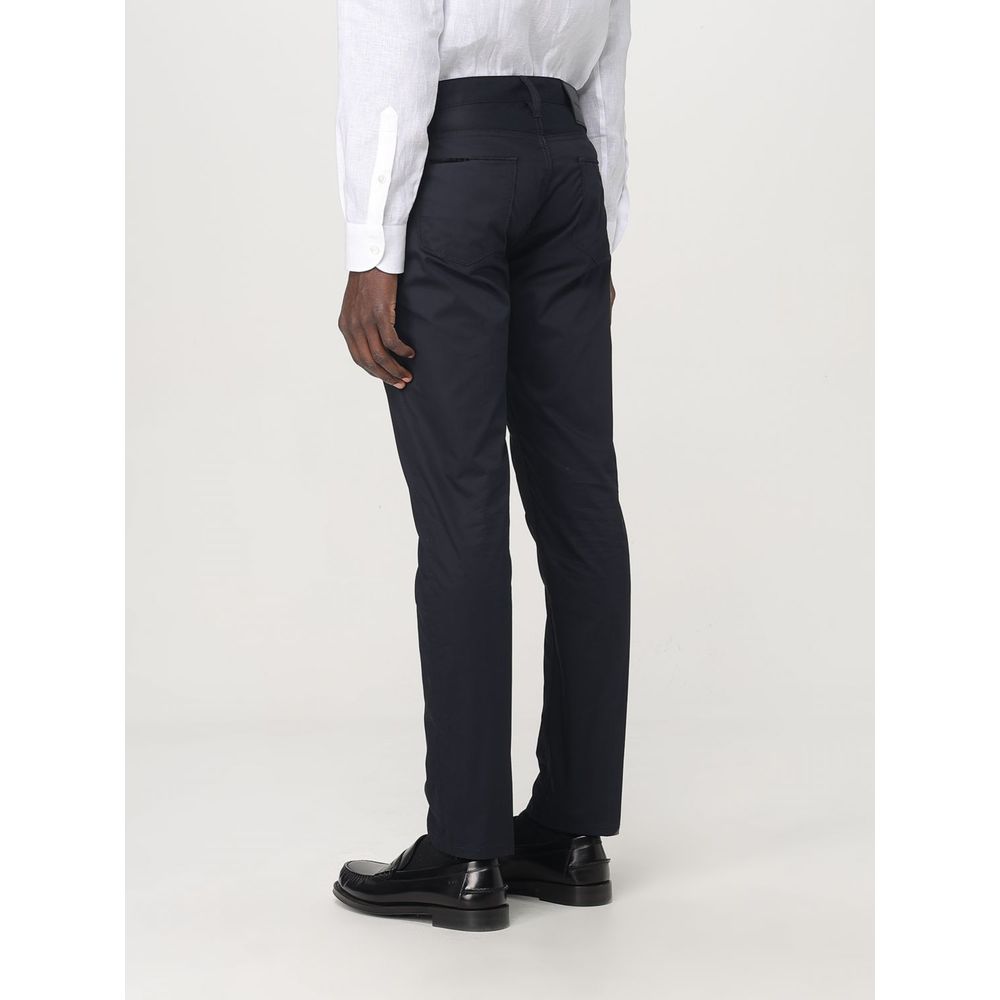 Emporio Armani Blue Cotton Casual Pants Emporio Armani