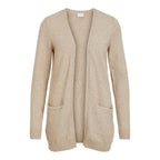 Vila Clothes Beige Viscose Cardigan Vila Clothes