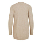 Vila Clothes Beige Viscose Cardigan Vila Clothes
