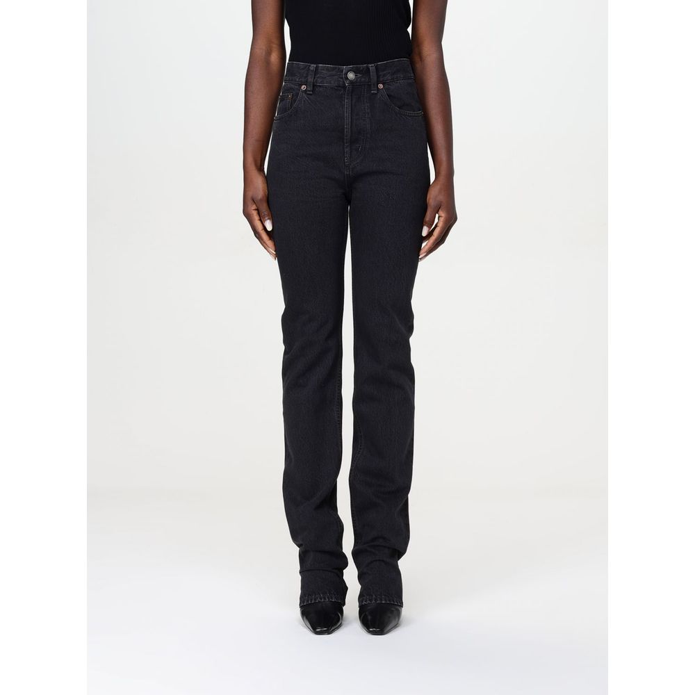 Saint Laurent Black Cotton Straight-Leg Jeans Saint Laurent