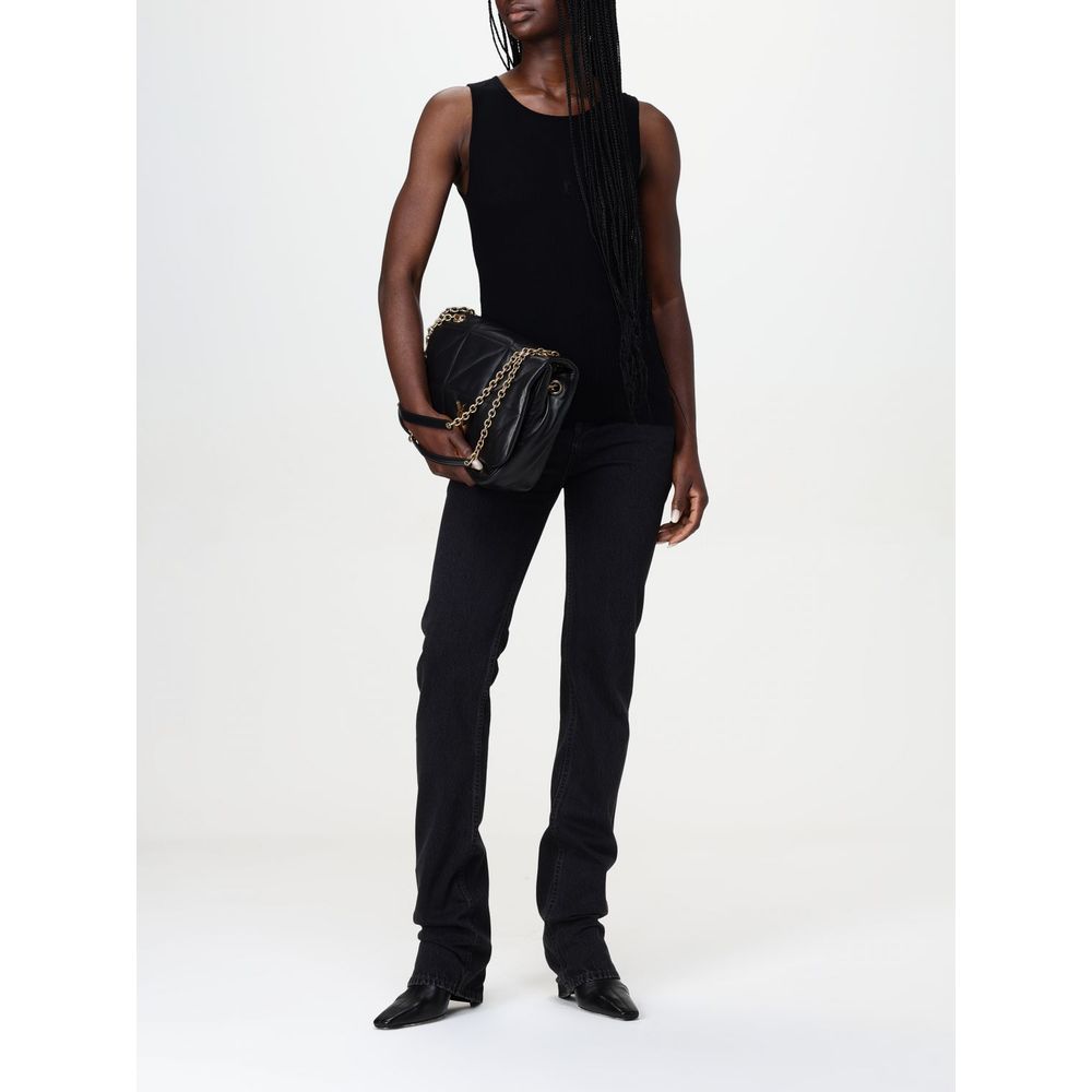 Saint Laurent Black Cotton Straight-Leg Jeans Saint Laurent
