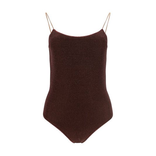 Oséree Brown Metal One-Piece Swimsuit Oséree