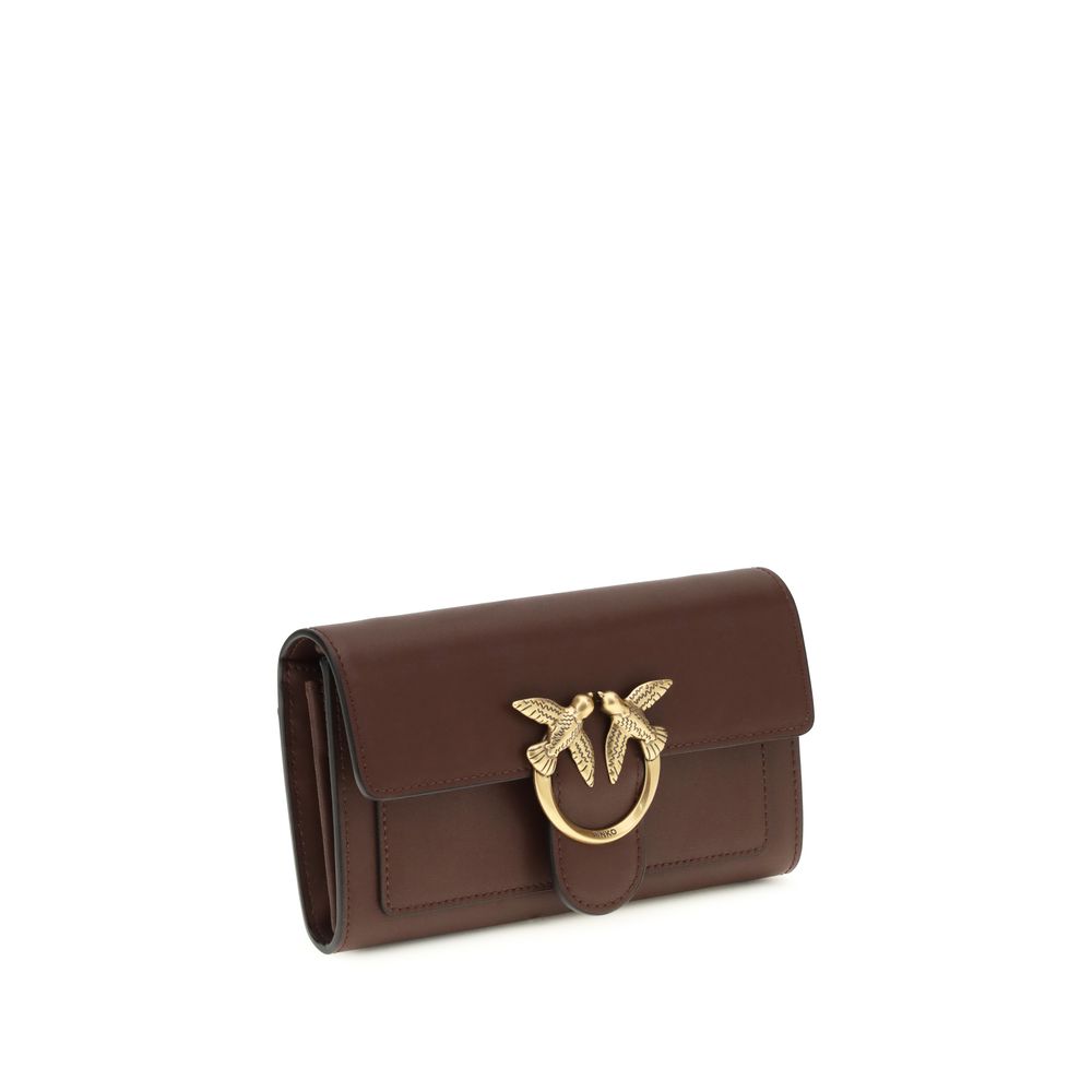 PINKO Brown Calf Leather Bos Taurus Shoulder Bag
