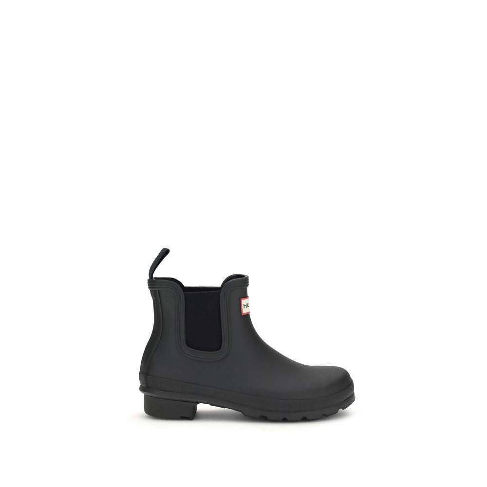 Hunter Black Rubber Ankle Boots Hunter