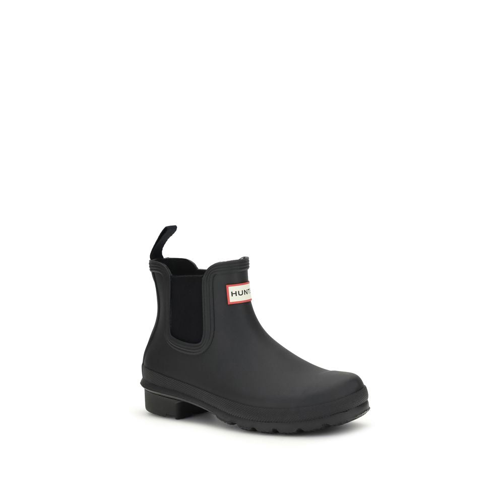 Hunter Black Rubber Ankle Boots Hunter
