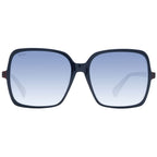 Blue plastic sunglasses by Max Mara with stylish, rounded frames and dark tinted lenses.