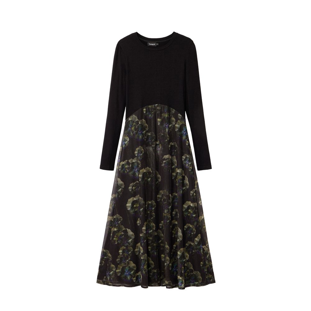 Desigual Black Polyester Casual Dress Desigual