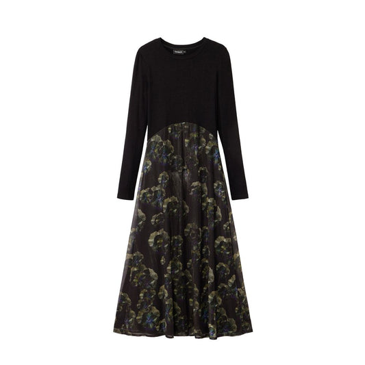 Desigual Black Polyester Casual Dress Desigual