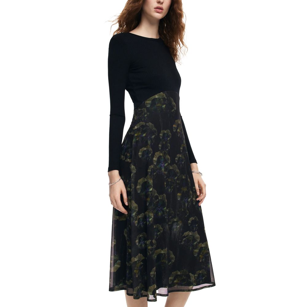 Desigual Black Polyester Casual Dress Desigual