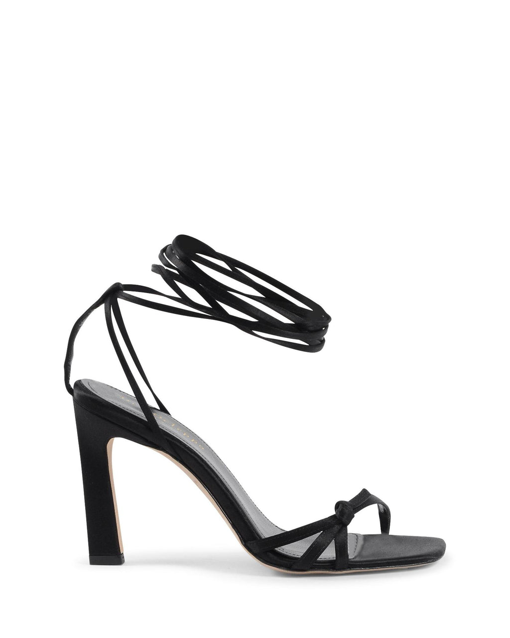 Dee Ocleppo Black Satin Strap-On Sandals Dee Ocleppo