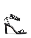 Dee Ocleppo Black Satin Strap-On Sandals Dee Ocleppo