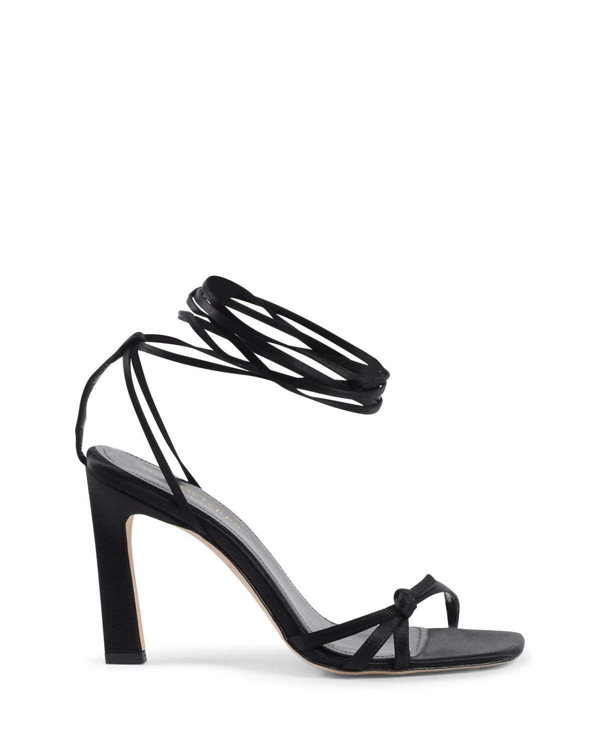 Dee Ocleppo Black Satin Strap-On Sandals Dee Ocleppo