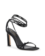 Dee Ocleppo Black Satin Strap-On Sandals Dee Ocleppo