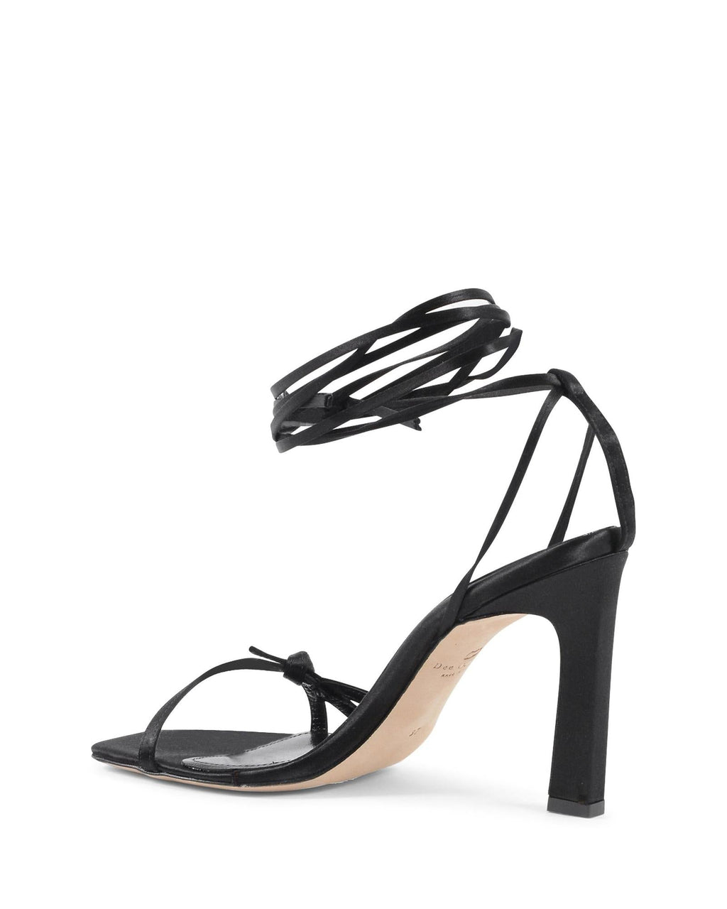 Dee Ocleppo Black Satin Strap-On Sandals Dee Ocleppo