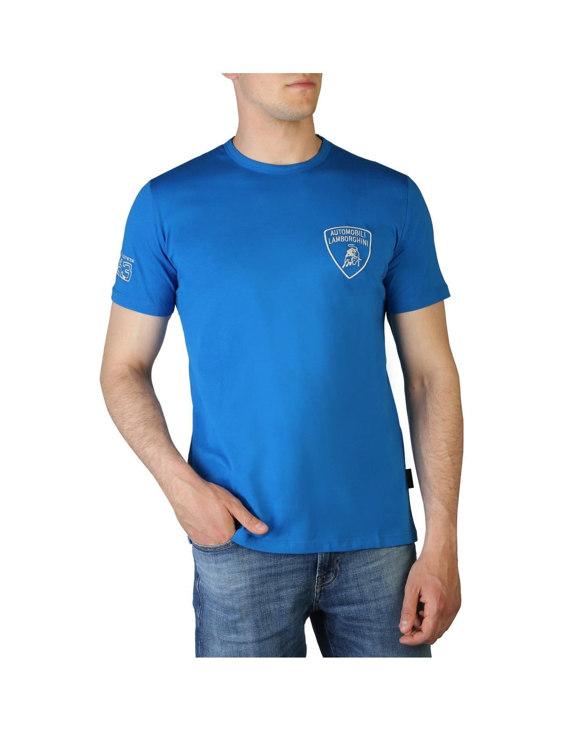 Lamborghini Blue Cotton T-Shirt Lamborghini