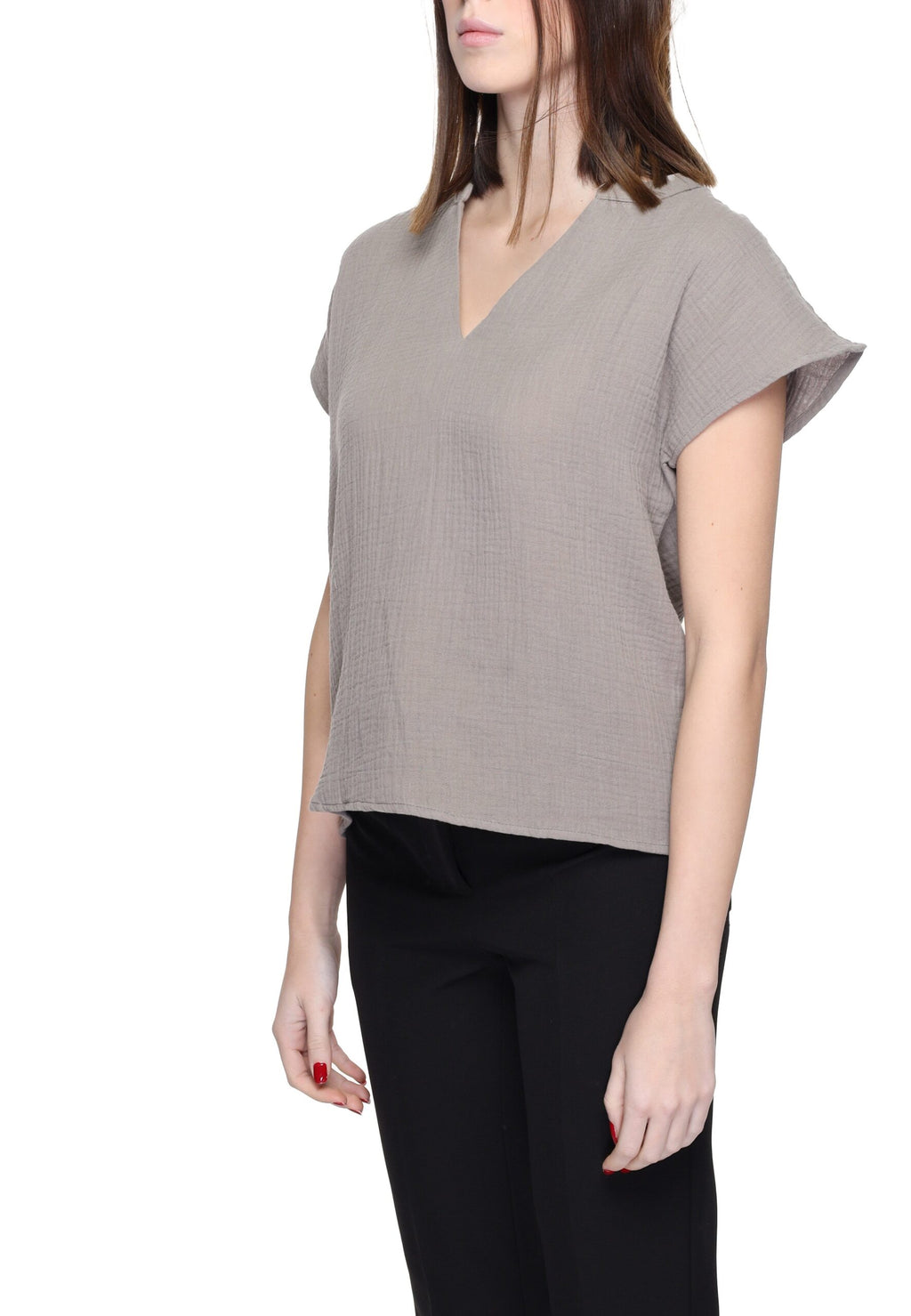 Jacqueline De Yong Beige Cotton Blouse Jacqueline De Yong