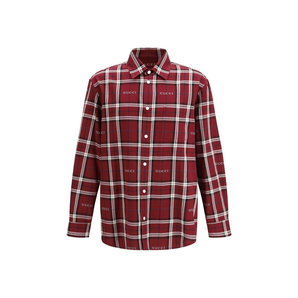Gucci Red Cotton Pattern Shirt