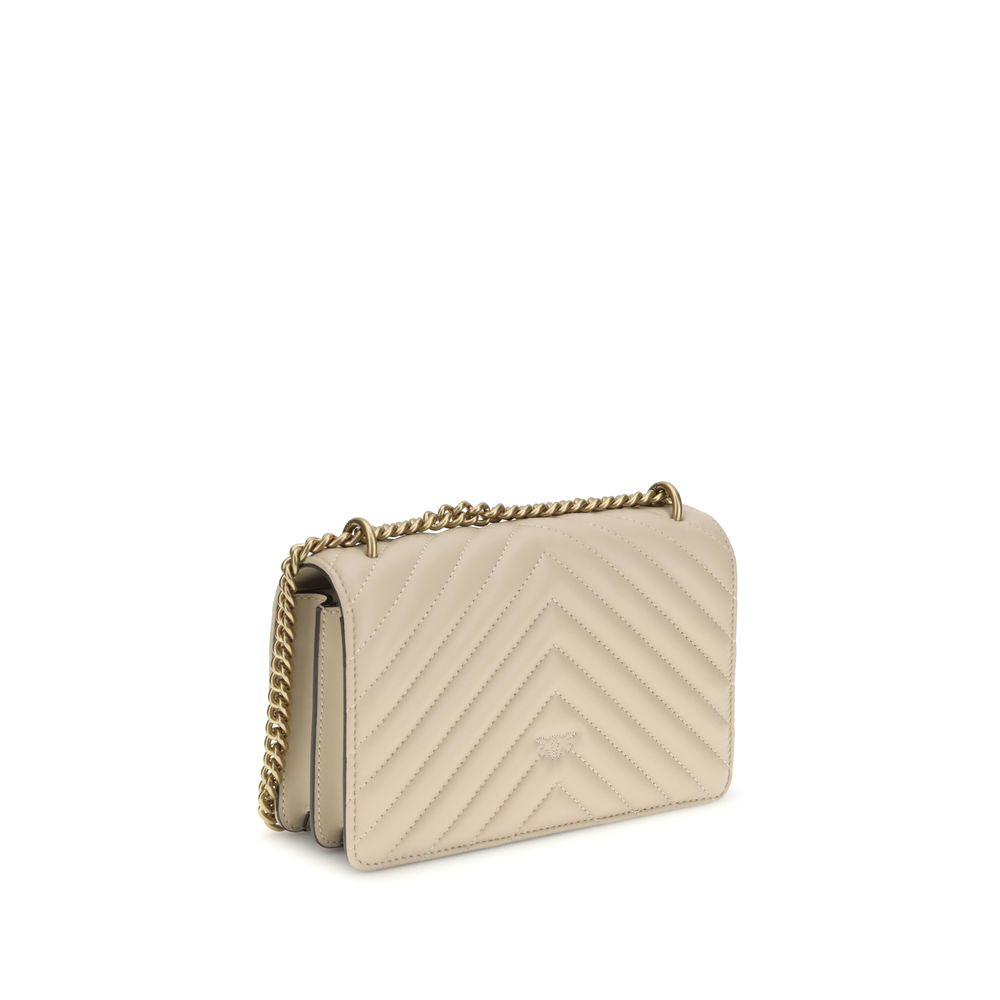 PINKO Beige Calf Leather Bos Taurus Shoulder Bag PINKO