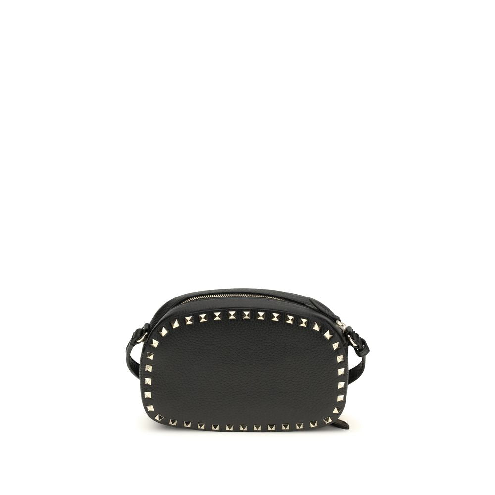 Valentino Garavani Black Calf Leather Bos Taurus Shoulder Bag Valentino Garavani