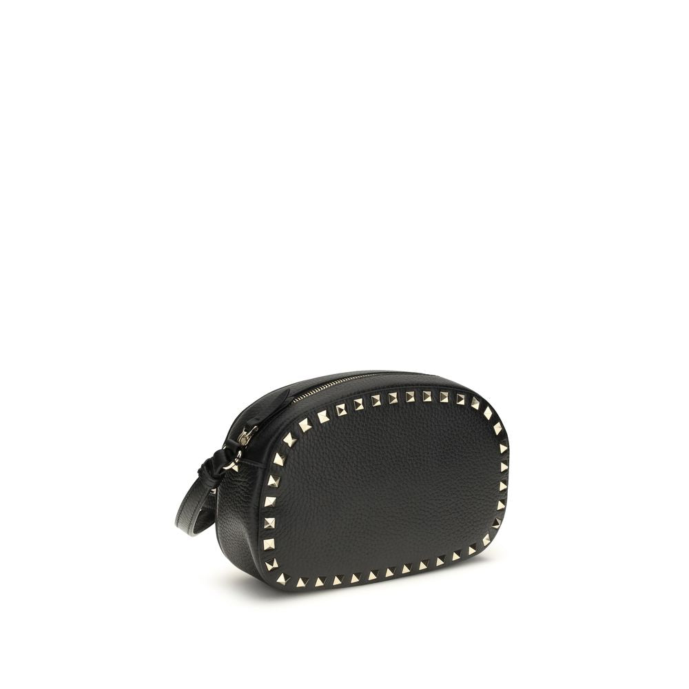 Valentino Garavani Black Calf Leather Bos Taurus Shoulder Bag Valentino Garavani