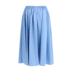 Marni Blue Cotton Midi Skirt