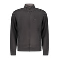 Black cotton men's sweatshirt by Coveri Moving with a relaxed fit and minimal design, shown on a plain background.