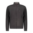 Black cotton men's sweatshirt by Coveri Moving with a relaxed fit and minimal design, shown on a plain background.