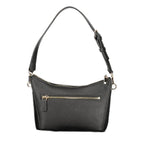 Guess Jeans black polyurethane women's handbag with sleek design and gold-tone hardware, showcasing a stylish accessory for women.