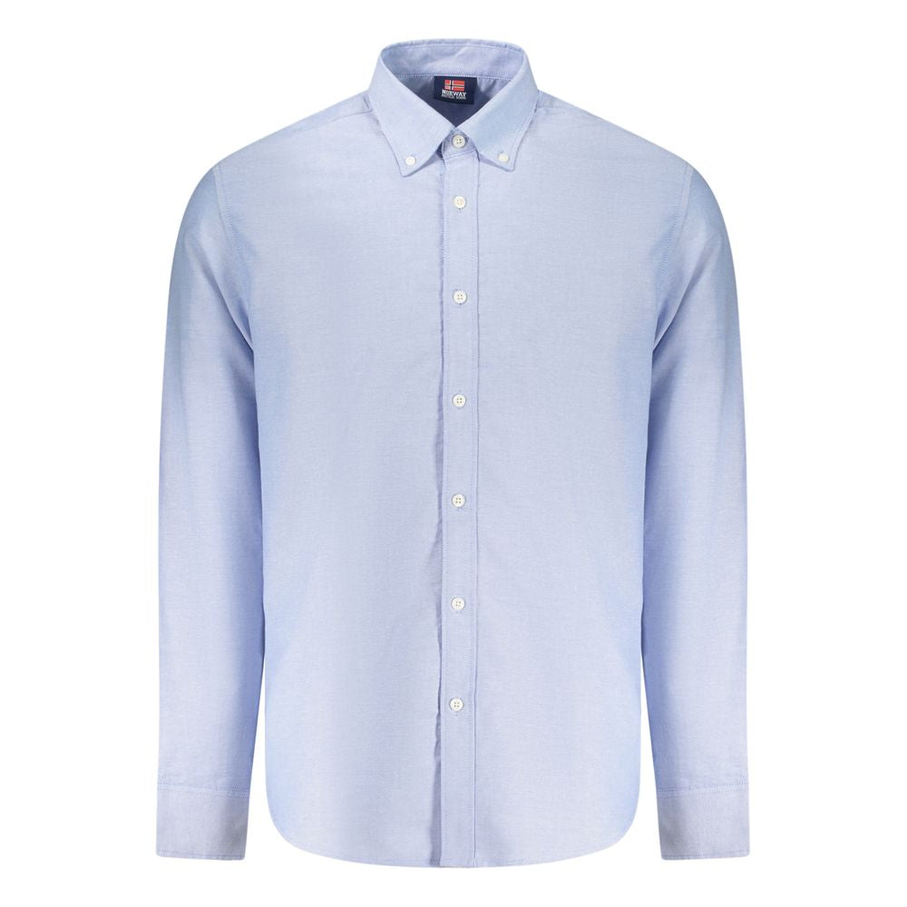 Norway 1963 Azzurro Cotton Men Shirt - Eljoys Fashion 