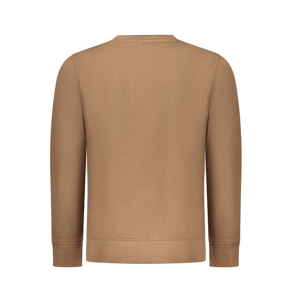 Rifle men's brown cotton sweatshirt with crewneck and long sleeves, casual style and comfortable fit.