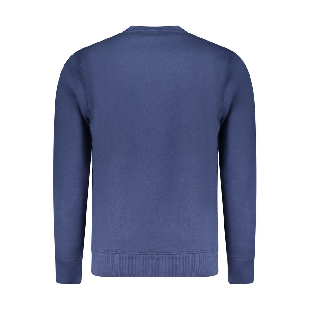Rifle blue cotton men's sweatshirt with crewneck and long sleeves, casual style and comfortable fit.