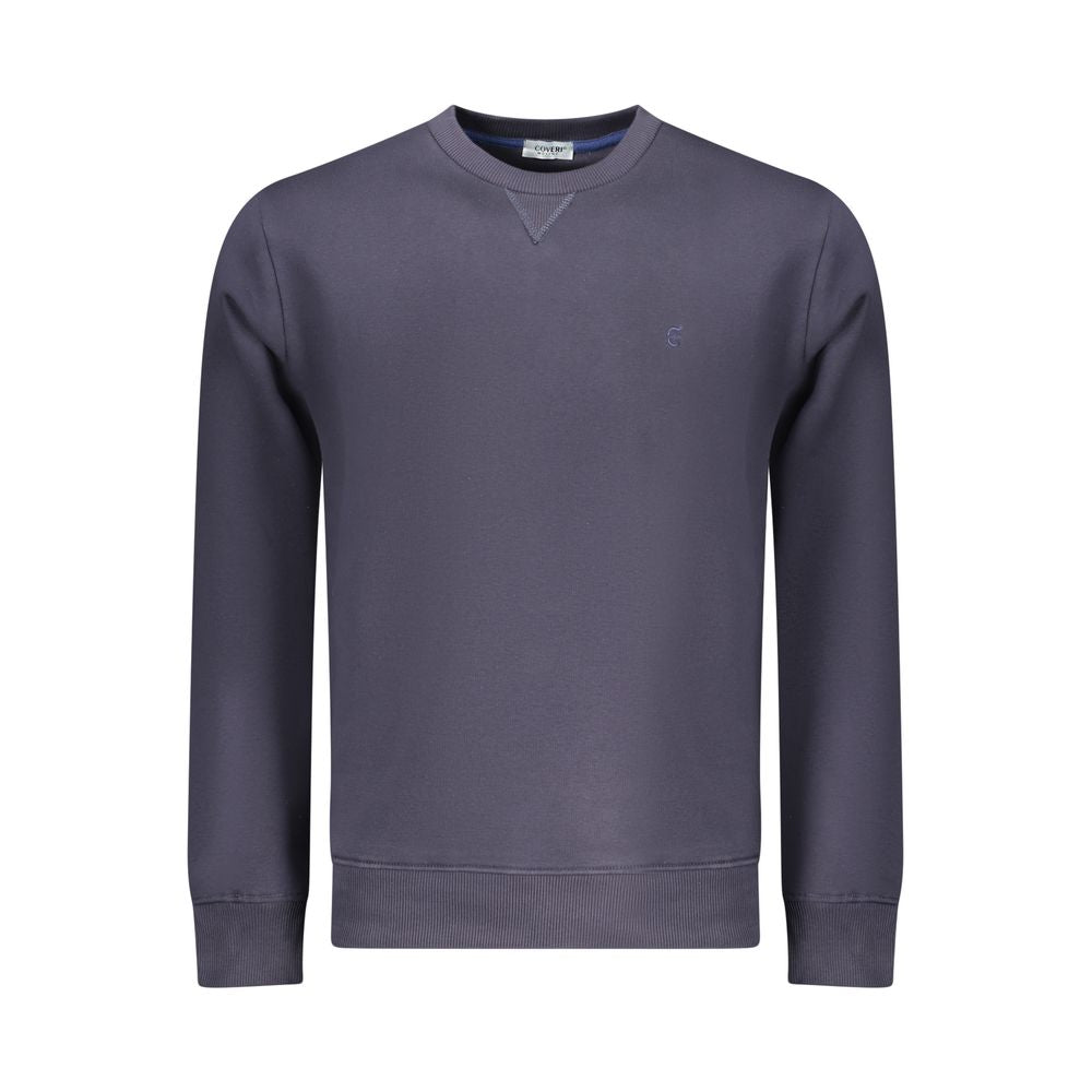 Blue cotton men's sweatshirt by Coveri Moving with a comfortable fit and casual style, featuring a simple design.