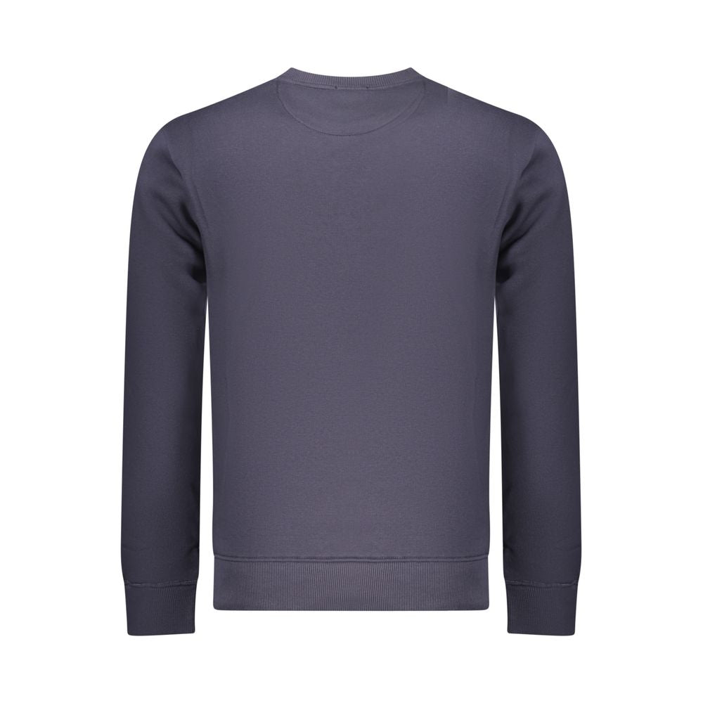Coveri Moving blue cotton men's sweatshirt with a classic fit, featuring a crew neckline and minimal branding detail.