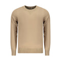 Beige viscose men's sweater by Rifle, featuring a comfortable fit and classic design, shown on a plain background.