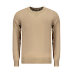 Beige viscose men's sweater by Rifle, featuring a comfortable fit and classic design, shown on a plain background.