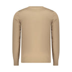 Beige Rifle men's viscose sweater with a crew neck and long sleeves, displayed on a neutral background.