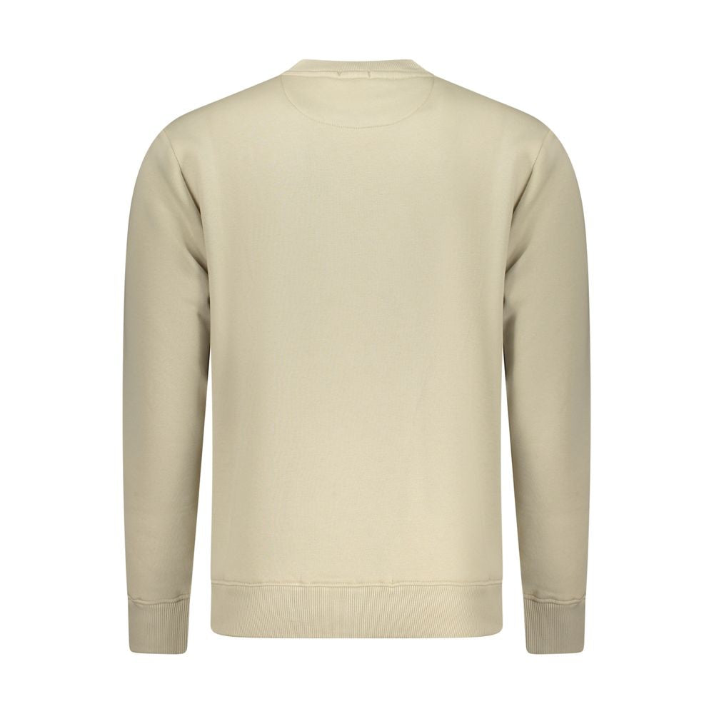 Beige Cotton Men's Sweatshirt by Coveri Moving, featuring a casual fit and soft fabric, ideal for everyday wear.