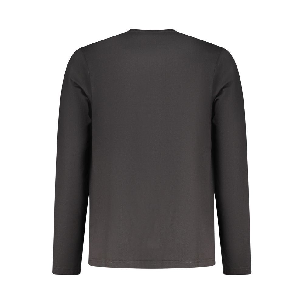 Black cotton men's T-shirt by Coveri Moving, featuring a comfortable fit and classic crew neckline.